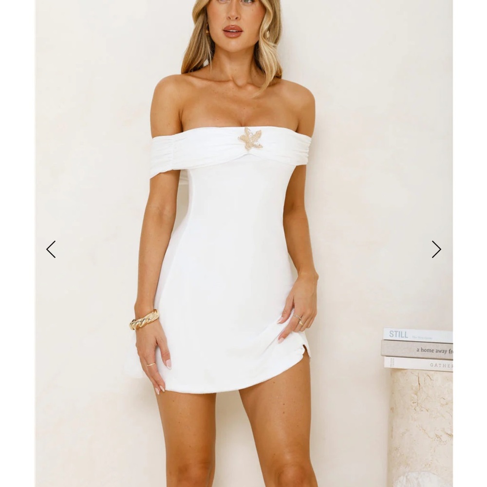 Hello Molly Elegant Strapless White Dress